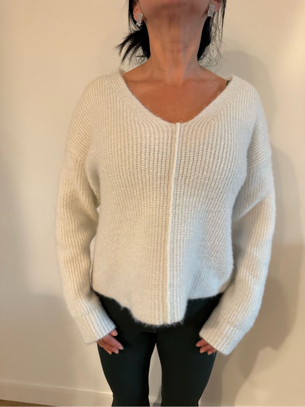 Abound Cream V-Neck Lightweight Knit Sweater
